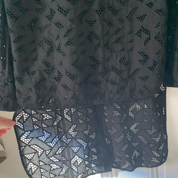 NEIL BARRETT Black Cotton Lace Tunic Top - S - Picture 7 of 16